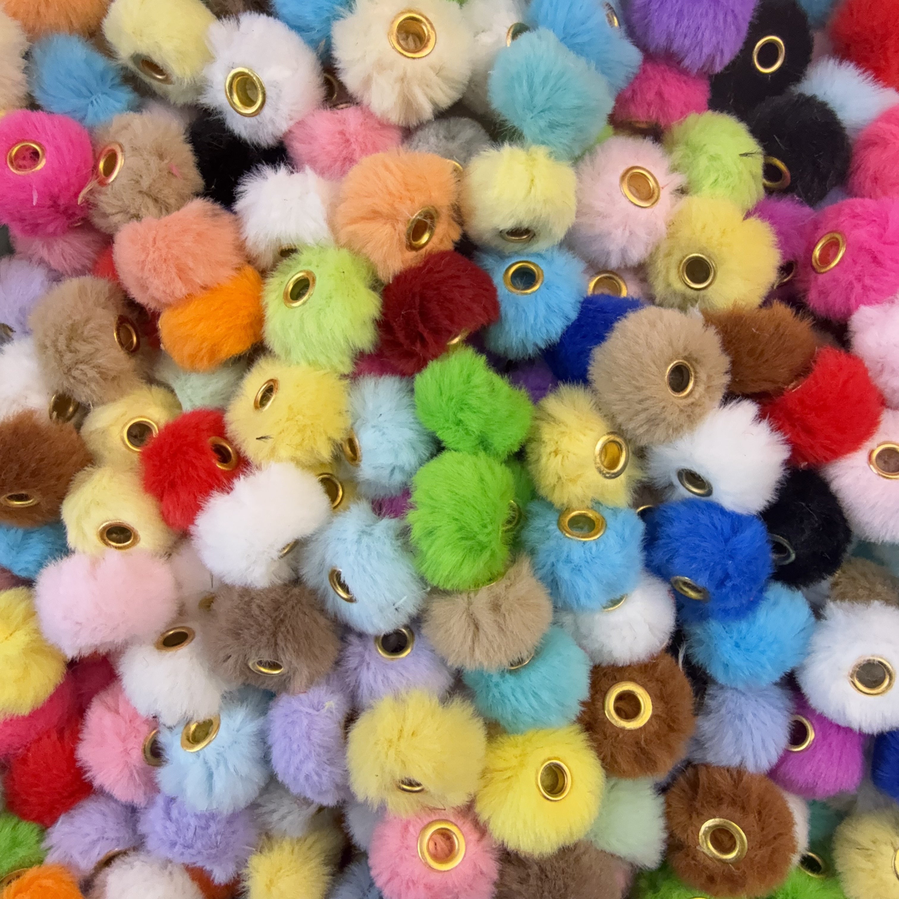 Rainbow pompom beads (for beadable pens, keychains, phone chains)